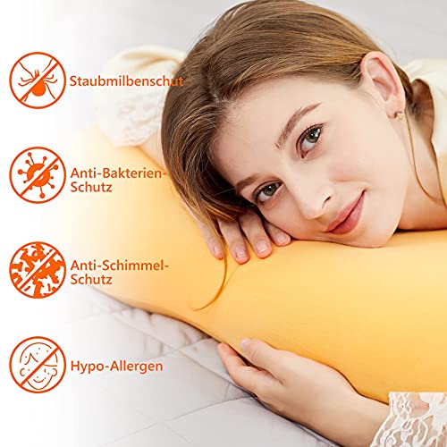 jaymag Almohada de Espuma Viscoelástica Ortopédica para Alivio del Dolor de Cuello y Hombros Ergonómica Soporte Cervical Almohada con Fundas de Algodón de Pima 70 x 40 cm