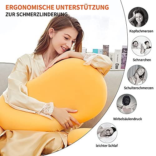 jaymag Almohada de Espuma Viscoelástica Ortopédica para Alivio del Dolor de Cuello y Hombros Ergonómica Soporte Cervical Almohada con Fundas de Algodón de Pima 70 x 40 cm