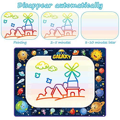 JOYSPACE Agua Dibujo Pintura Pizarra Mágica (120X90CM) Alfombra de Agua Doodle Esteras de Agua Doodle Regalos de Dibujo Juegos Juguetes Educativo para Niños Niñas de 3 4 5 6 7 8 años