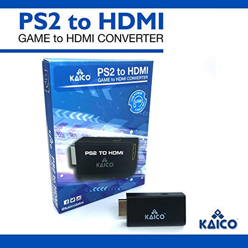 Kaico - Conversor HDMI de la Playstation 2 PS2 - PS2 a HDMI - Adaptador Conversor Componente a HDMI - Reproducir la Playstation 2 en tu TV HDMI - Adaptador Conversor HDMI Retro Gaming PS2 - HDMI - PS2