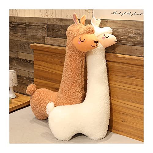 KeYou 75-130cm Fluffy Alpaca Peluche Abrazo Almohada Largo Cuello Alpaca Plush Sofá Cojín Almohada Alpaca Almohada Peluche Juguete Lindo Buddy Alpaca Peluche Largo Cuello Pingüino