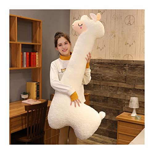 KeYou 75-130cm Fluffy Alpaca Peluche Abrazo Almohada Largo Cuello Alpaca Plush Sofá Cojín Almohada Alpaca Almohada Peluche Juguete Lindo Buddy Alpaca Peluche Largo Cuello Pingüino