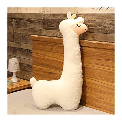 KeYou 75-130cm Fluffy Alpaca Peluche Abrazo Almohada Largo Cuello Alpaca Plush Sofá Cojín Almohada Alpaca Almohada Peluche Juguete Lindo Buddy Alpaca Peluche Largo Cuello Pingüino