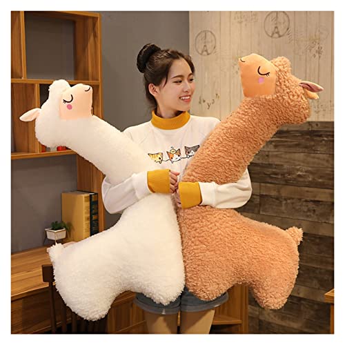 KeYou 75-130cm Fluffy Alpaca Peluche Abrazo Almohada Largo Cuello Alpaca Plush Sofá Cojín Almohada Alpaca Almohada Peluche Juguete Lindo Buddy Alpaca Peluche Largo Cuello Pingüino