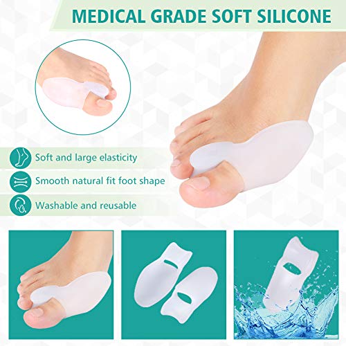 Kit de alisadores de gel para juanetes de guardia para hombres y mujeres, corrector Bursitis Hallux, rectificador para el tratamiento de puntas de martillo, bursitis