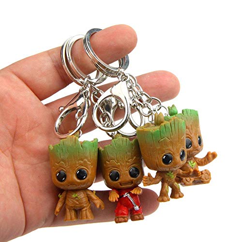 Klauee Groot Llavero, 4 llaveros para bebé de Guardianes de la Galaxia, el mejor regalo para amigos y familiares