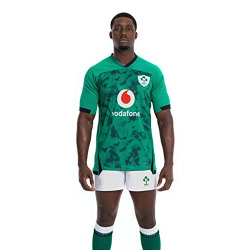 KOIJWWF Camiseta de la Copa del Mundo de Rugby, 2021 Verde Irlanda Local Visitante Camiseta, Camiseta de Manga Corta de Entrenamiento de Secado rápido para Hombre Polo Deportivo Informal,Verde,S