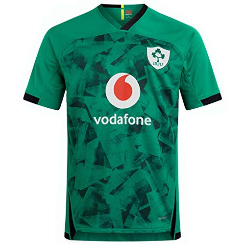 KOIJWWF Camiseta de la Copa del Mundo de Rugby, 2021 Verde Irlanda Local Visitante Camiseta, Camiseta de Manga Corta de Entrenamiento de Secado rápido para Hombre Polo Deportivo Informal,Verde,S