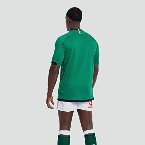 KOIJWWF Camiseta de la Copa del Mundo de Rugby, 2021 Verde Irlanda Local Visitante Camiseta, Camiseta de Manga Corta de Entrenamiento de Secado rápido para Hombre Polo Deportivo Informal,Verde,S