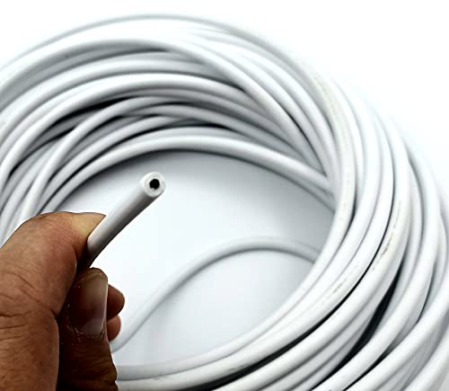 KOMBI Cuerda de acero latón plastificado blanco 4,5 mm x 20 m revestida carga cable tendedero cuerda acero lona valla red