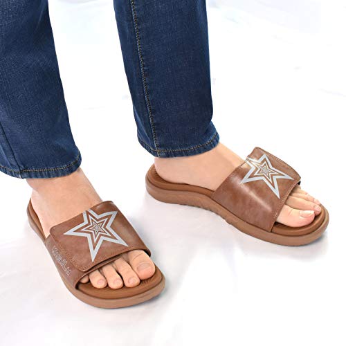 KUAILU Hombre Sandalias de Playa de Punta Descubierta Slide Deportivo Ajustable Zapatillas de Verano Ortopedicas Marrón talla 42