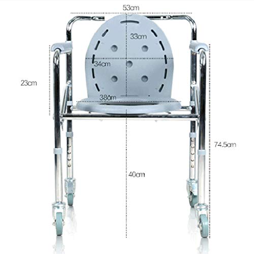 KYSZD-Cómodas Silla con Cubo Inodoro | Silla Sanitaria con Ruedas | Inodoro con Silla De Ducha De Rodillos con Ruedas | con Frenos para baño con Inodoro