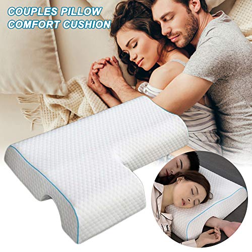 LANGM Almohada de espuma viscoelástica para pareja, transpirable, reposabrazos antipresión, almohada para dormir de lado, almohada cervical para alivio del dolor de cuello (izquierda)