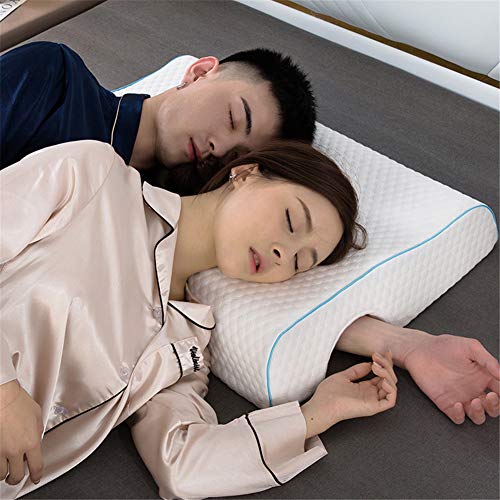 LANGM Almohada de espuma viscoelástica para pareja, transpirable, reposabrazos antipresión, almohada para dormir de lado, almohada cervical para alivio del dolor de cuello (izquierda)