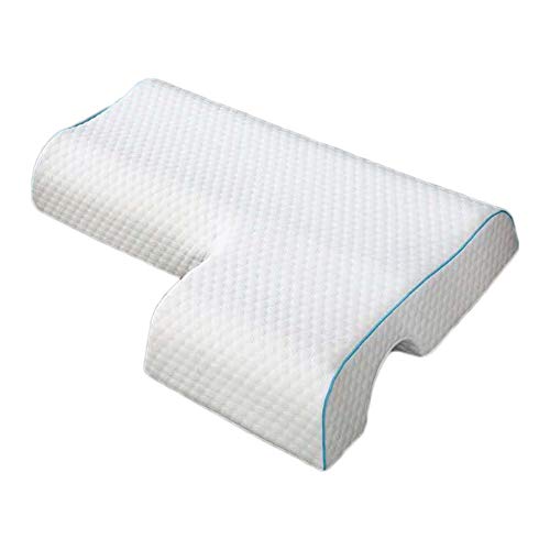 LANGM Almohada de espuma viscoelástica para pareja, transpirable, reposabrazos antipresión, almohada para dormir de lado, almohada cervical para alivio del dolor de cuello (izquierda)