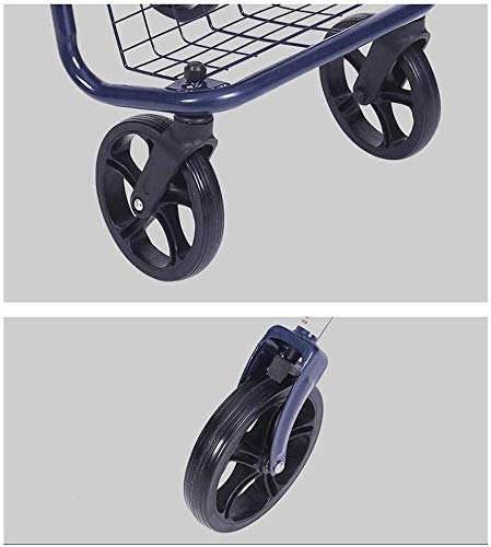 LDBDASA Carrito de la Compra Carrito Ligero Auxiliar Vehículo para Discapacitados Carro con Discapacitados Vehículo de Cuatro Ruedas Anti-Caída Trolley Plegada/Red