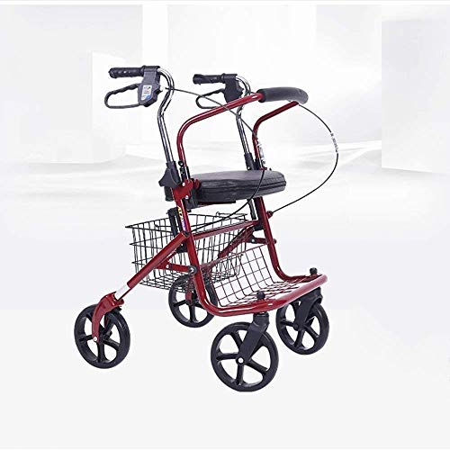 LDBDASA Carrito de la Compra Carrito Ligero Auxiliar Vehículo para Discapacitados Carro con Discapacitados Vehículo de Cuatro Ruedas Anti-Caída Trolley Plegada/Red