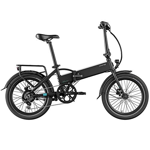 Legend Monza Bicicleta Eléctrica Plegable Smart eBike Ruedas de 20 Pulgadas, Frenos de Disco Hidráulicos, Batería 36V 14Ah Panasonic (504Wh), Negro Onyx