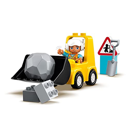 LEGO 10930 Duplo Buldócer, Juguete de Construcción Educativo, Desarrollo de Habilidades Motoras, Regalos para Bebé a Partir de 2 Años