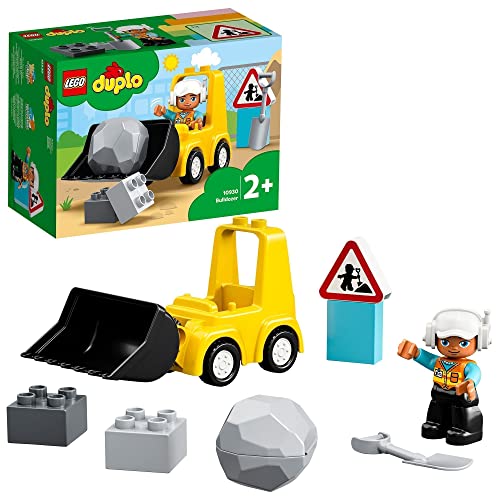 LEGO 10930 Duplo Buldócer, Juguete de Construcción Educativo, Desarrollo de Habilidades Motoras, Regalos para Bebé a Partir de 2 Años