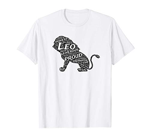 Leo Características Del Zodíaco León Inglés Leo Zodiac Camiseta