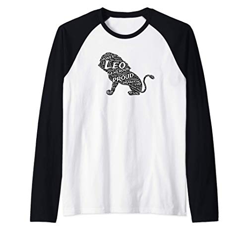 Leo Características Del Zodíaco León Inglés Leo Zodiac Camiseta Manga Raglan