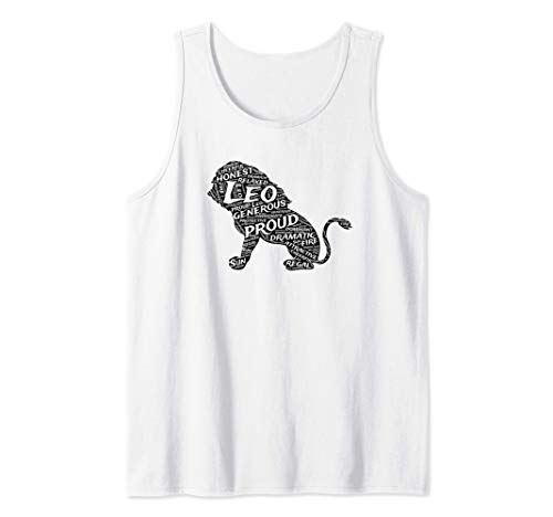 Leo Características Del Zodíaco León Inglés Leo Zodiac Camiseta sin Mangas