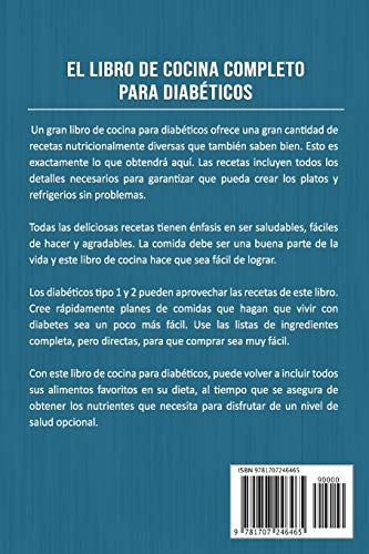 LIBRO DE COCINA COMPLETO PARA DIABÉTICOS En Español / Diabetic Cookbook in Spanish