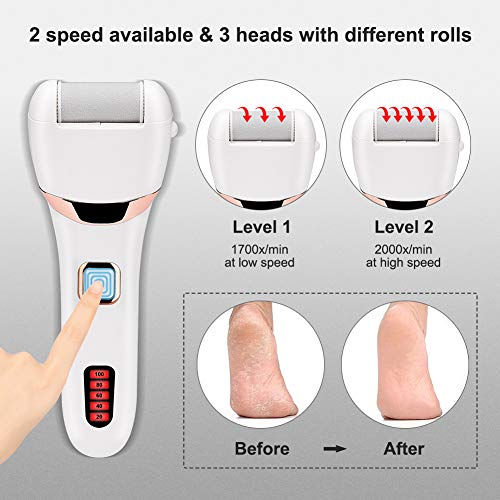 Lima Electrica Pies, Eletorot Pedicura Electrico Profesional Quita Durezas para Pies Foot Files Recargable Exfoliante Pies para Eliminar de Callos y las Callosidades