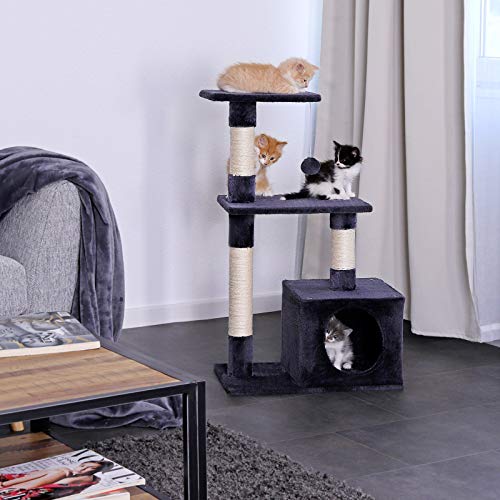 lionto by dibea - Árbol rascador árbol para escalar árbol rascador para gatos Altura 80 cm, Gris oscuro