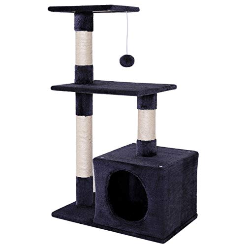 lionto by dibea - Árbol rascador árbol para escalar árbol rascador para gatos Altura 80 cm, Gris oscuro