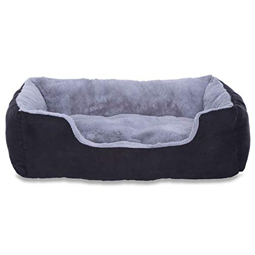 lionto by dibea Cama perros cojín perros cesta perros con cojín tamaño (M) 60x48 cm gris/negro