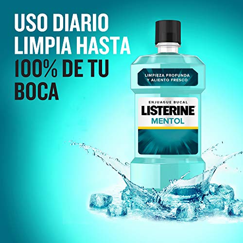 Listerine Enjuague Bucal, Mentol, Pack de 2 x 1000 ml