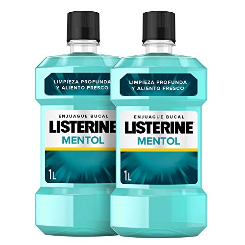 Listerine Enjuague Bucal, Mentol, Pack de 2 x 1000 ml