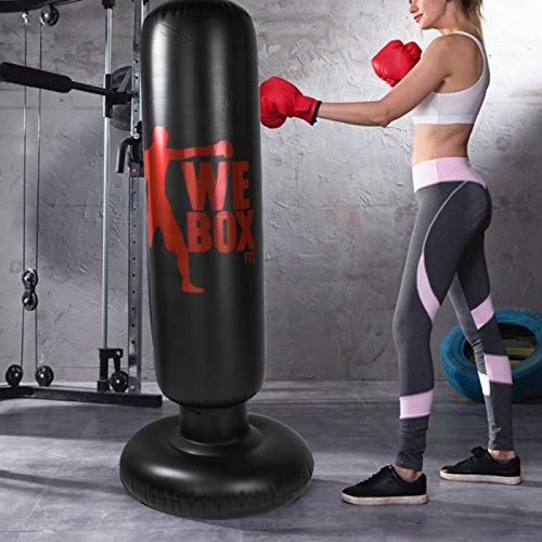 Liukouu Saco de Arena Inflable de pie, Bolsa de Entrenamiento de Patadas Pesadas, Bolsa de Objetivo de Boxeo para aliviar el estrés de niños y Adultos (62.99 Pulgadas)