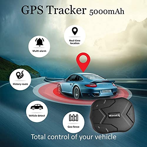 Localizador GPS para Coche, GPS Tracker Tiempo Real Anti-Ladrón 5000mAh Rastreador GPS Profesional APP Gratuita para Seguimiento Vehículo