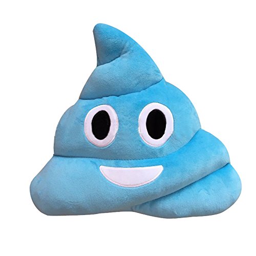 Longra® ‒ Cojín de emoticono divertido, corazón, ojos, caca, muñeca, etc., Blue B, 20 cm