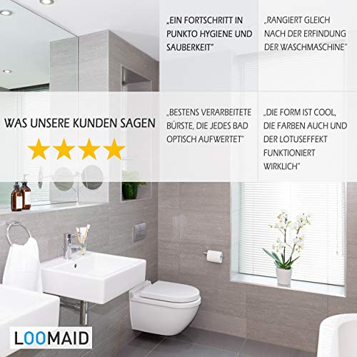 LOOMAID Escobilla WC de Silicona con Efecto Flor de Loto - Escobilla de baño higiénica de acero inoxidable, recambio (gris)