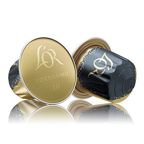 L'Or Espresso Café Fortissimo Intensidad 10 - 50 cápsulas de aluminio compatibles con máquinas Nespresso (R)* (5 Paquetes de 10 cápsulas)