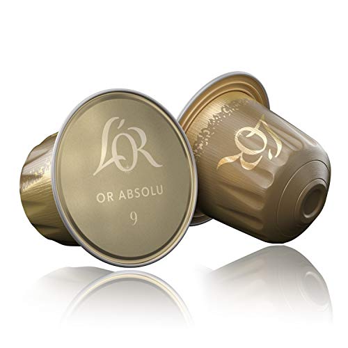 L'Or Espresso Café Or Absolu Intensidad 9 - 100 cápsulas de aluminio compatibles con máquinas Nespresso (R)* (10 Paquetes de 10 cápsulas)