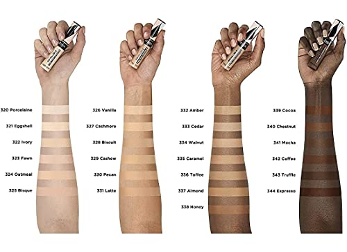 L'Oréal Paris Infalible, Corrector de cobertura completa y acabado natural, More than Concealer,Tono 324 Oatmeal/Avoine, 11 ml