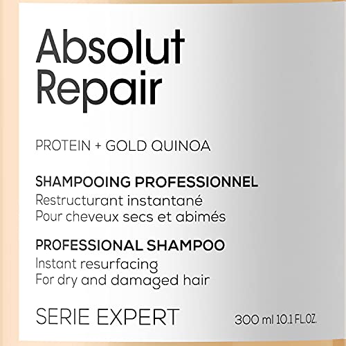 L'Oréal Professionnel Champú Tratamiento Reconstructor Para Cabellos Secos Y Dañados, Absolut Repair, Serie Expert, 300 Mililitro