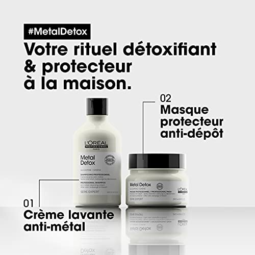 L'Oréal Professionnel | Pack Champú + Mascarilla limpiadores anti metales, Después de servicio de color, Balayage y Decoloración, Metal Détox, SERIE EXPERT, Champú 250 ml + Mascarilla 250 ml