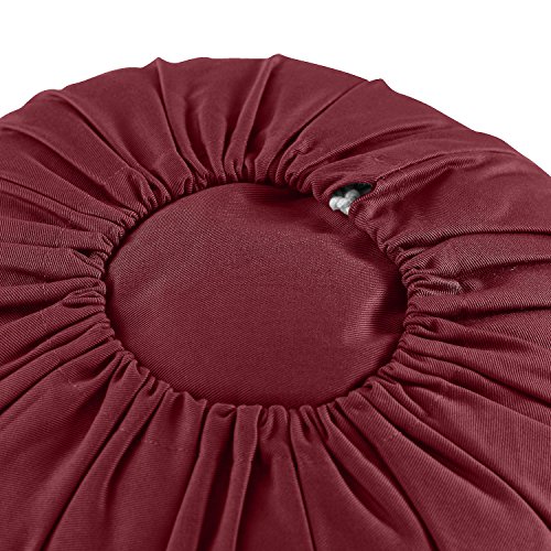 Lotuscrafts Cojin Meditacion Yoga Lotus - Altura 20 cm - Relleno con Cáscaras de Espelta - Cubierta en Algodon Lavable - Cojin Suelo Redondo - Cojin Yoga - Meditation Cushion - Certificado Gots