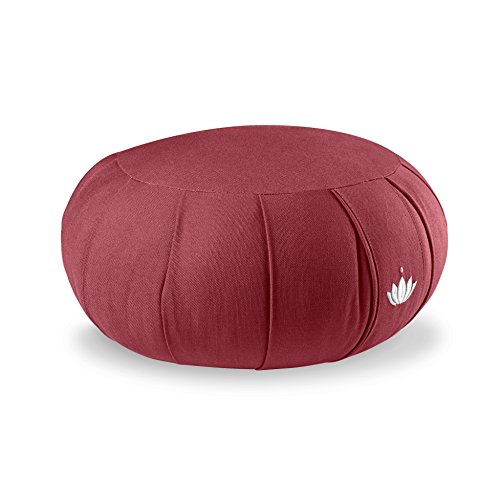 Lotuscrafts Cojin Zafu Meditación Yoga Kapok Delight - Altura 15 cm - Relleno de Kapok - Cubierta en Algodon Lavable- Cojin Yoga Zafu - Cojin Suelo Redondo - Meditation Cushion - Certificado Gots