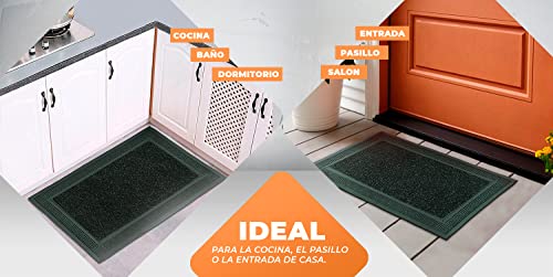 LucaHome - Felpudo Entrada casa Negro 50x75 cm Rectangular de Goma-Moqueta Base Antideslizante, Felpudo, fácil Limpieza, Felpudo Absorbente, Fepudo para Exterior e Interior