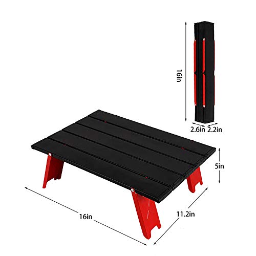 Lywencom Mesa plegable, mesa de playa plegable portátil, mesa de playa, mesa multifunción compacta, tablero de aluminio para exteriores, camping, apilamiento, barbacoa, playa, pesca