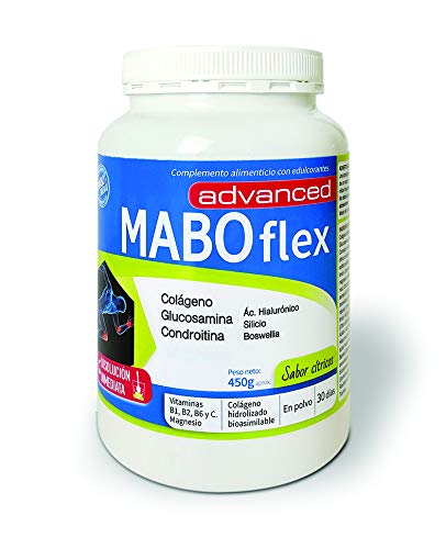 MABOflex Advanced 450 g (30 días) - Colágeno Hidrolizado en Polvo con Acido Hialurónico Magnesio Vitamina B1 B2 B6 Glucosamina Condroitina - Sabor Cítricos