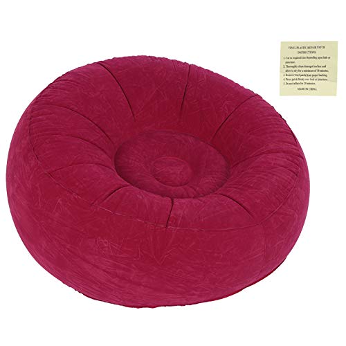 MAGT Sofá Individual, 2 Colores al Aire Libre Plegable Inflable Flocado sofá Individual Silla para Sala de Estar balcón jardín(Rosa roja)