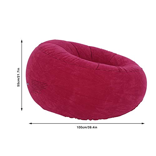 MAGT Sofá Individual, 2 Colores al Aire Libre Plegable Inflable Flocado sofá Individual Silla para Sala de Estar balcón jardín(Rosa roja)